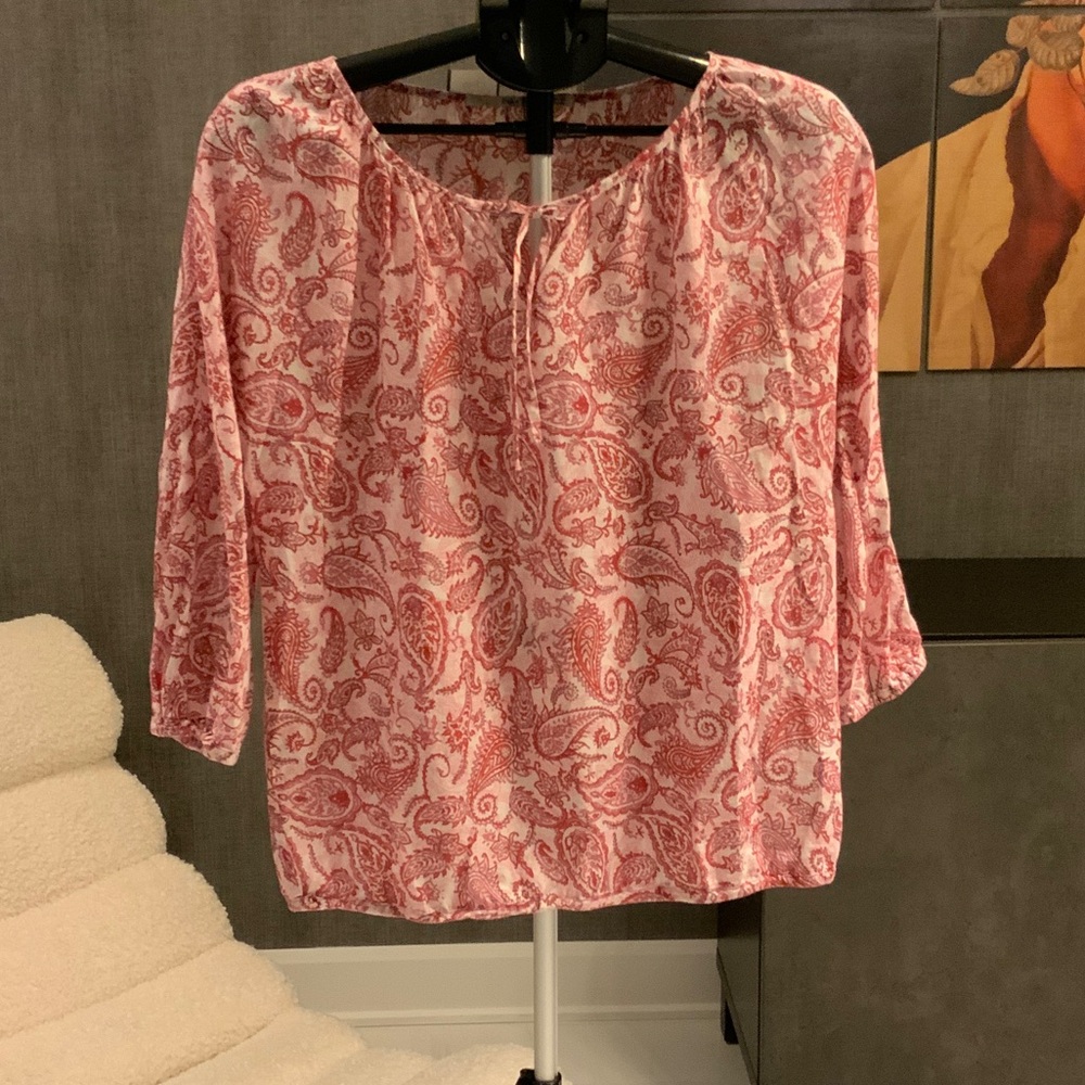 Part Two Chic Paisley Blouse in Red and Pink 36